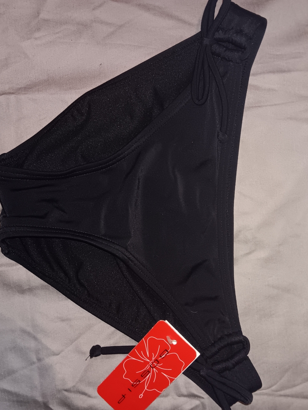 Gossip Black Side-Tie Bikini Bottoms